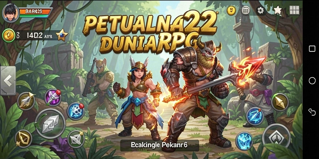 Screenshot utama BARA22 menampilkan aksi seru dalam pertarungan RPG.
