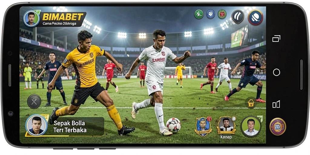 Tampilan gameplay sepak bola yang mendebarkan di BIMABET.