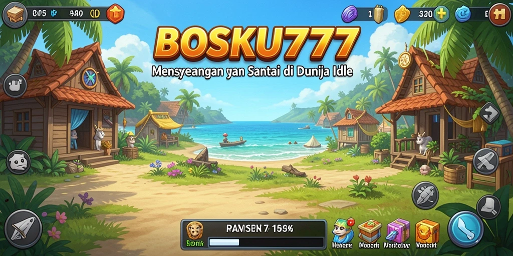 Screenshot utama BOSKU777 menunjukkan gameplay Idle yang menyenangkan.