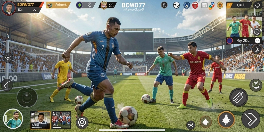 Screenshot utama BOWO77 menampilkan antarmuka interaktif dan gameplay yang menarik.