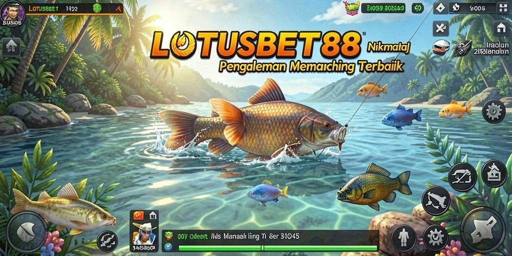 Tangkapan ikan berwarna-warni di LOTUSBET88, menunjukkan gameplay memancing yang menarik.