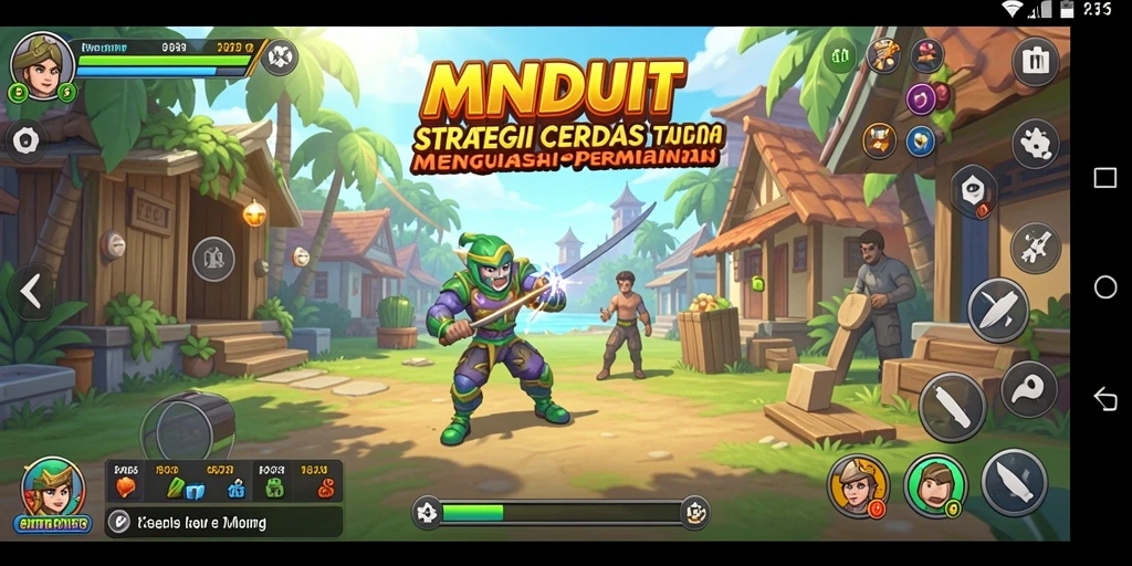 Screenshot MNDUIT menampilkan aksi strategis dan interaksi antar pemain.