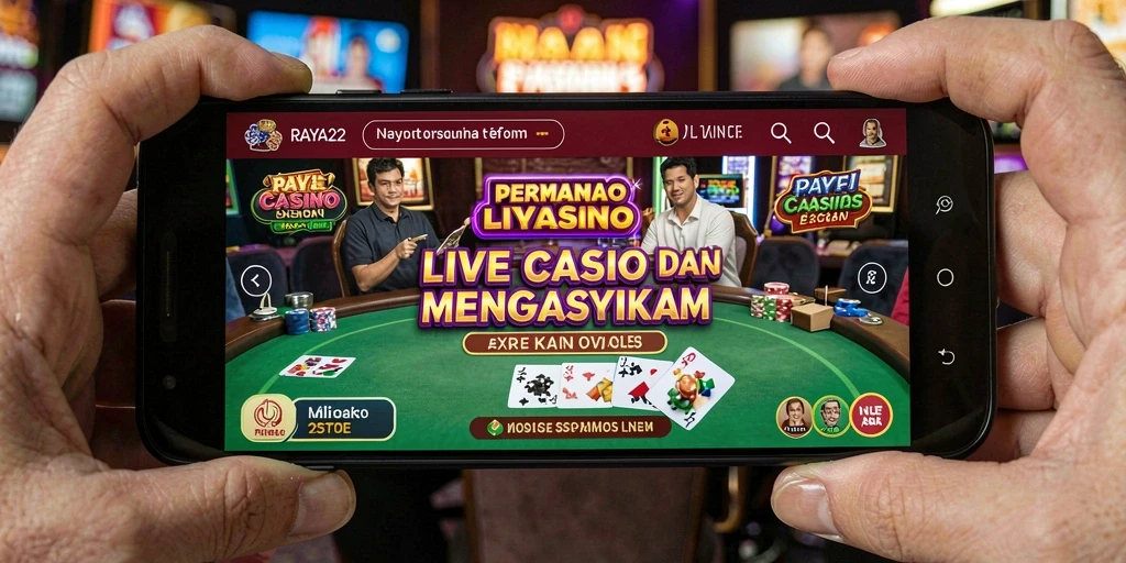 Tampilan seru gameplay langsung di RAYA22 dengan dealer profesional.