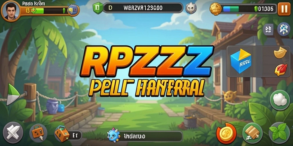 Tangkapan layar gameplay RPZZZ yang menunjukkan karakter dan sumber daya.