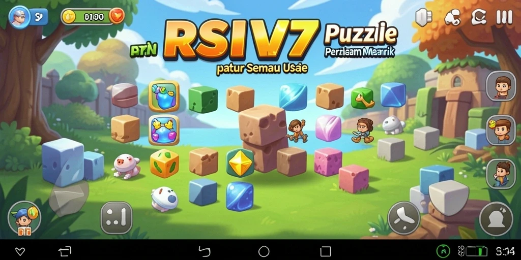 Screenshot gameplay RSNVIP7 menampilkan teka-teki menantang yang unik.