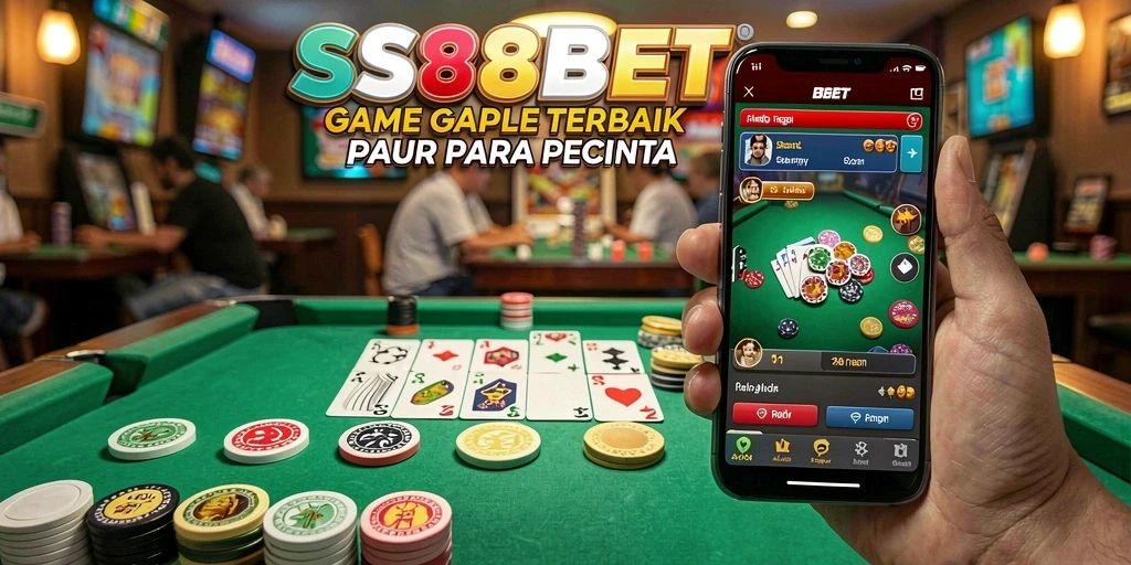 Tampilan menarik dari gameplay Gaple di SS88BET.