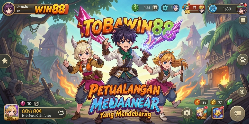 Tampilan gameplay seru TOBAWIN88 dengan karakter Anime yang menarik.