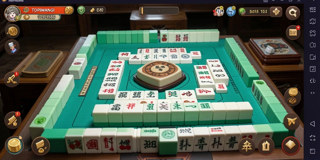 Screenshot utama menunjukkan gameplay Mahjong yang seru dan menantang.