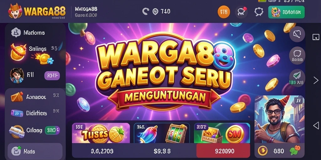 Tampilan menarik dari gameplay Slot WARGA88 yang mendebarkan.