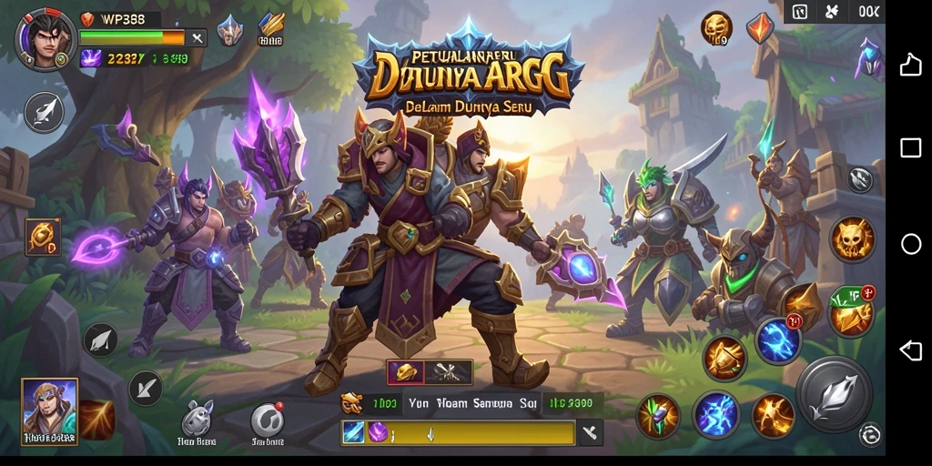 Tangkapan layar WP888 menunjukkan pertempuran epik dalam dunia ARPG.